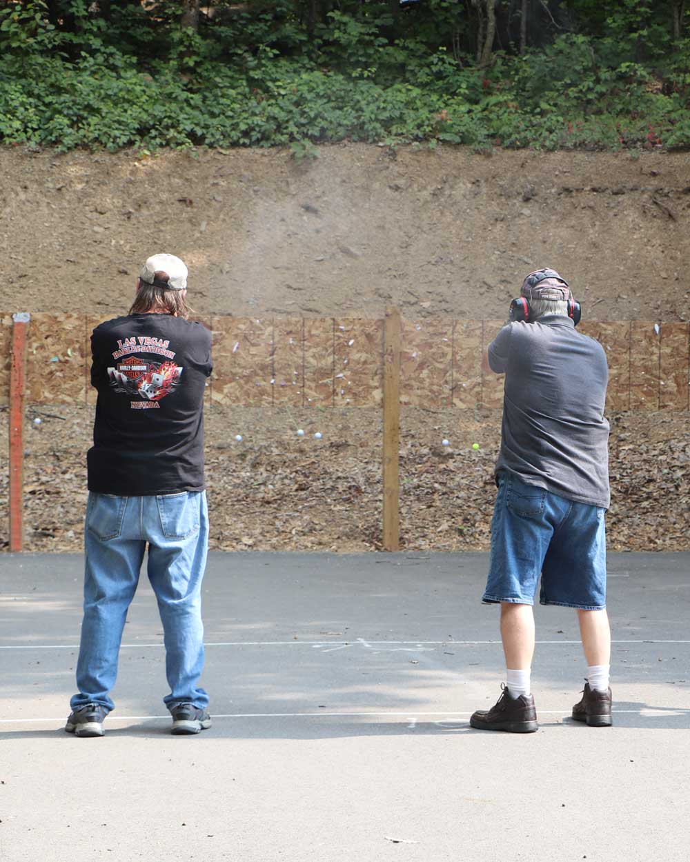 Two men shooting at the pistol range at the Norry Gun Club | Northumberland-Point Township Sportsmen’s Association